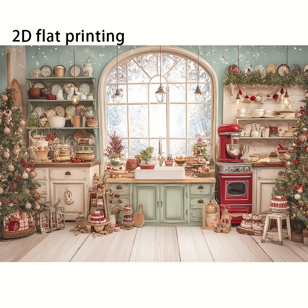 Kitchen Baking Background - خلفية بوليستر مسطحة 2D مكونة من