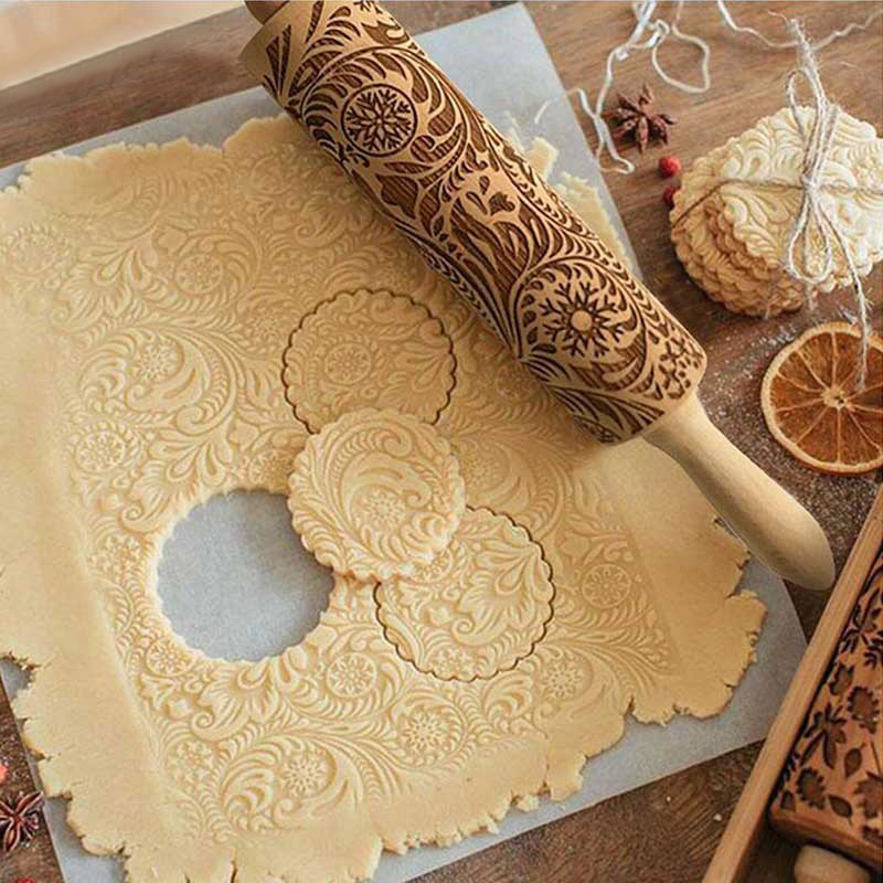 Kitchen Roller Baking - 1 قطعة النقش محفورة شوبك الخبز