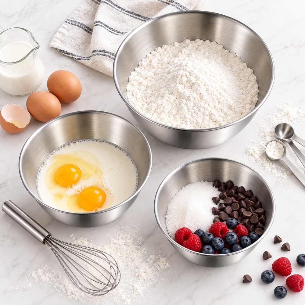 مجموعة أوعية خلط من الفولاذ ال - مراجعة Baking Kitchen Set وسعره